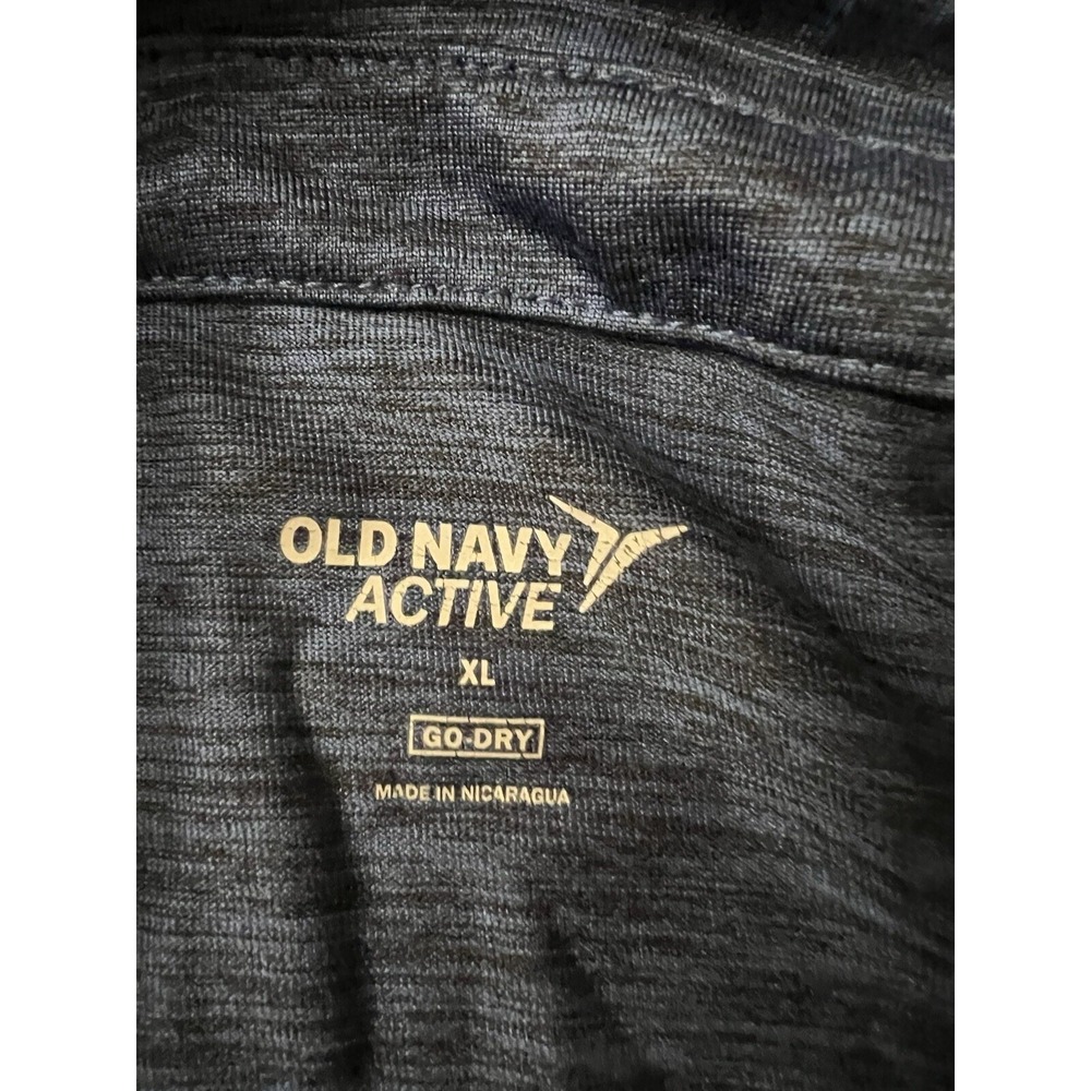 Old Navy Active Go-Dry Mens Performance Polo Shirt Navy Blue Space Dye XL 604416 - Picture 3 of 7